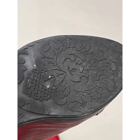 Women's Hispanitas Red Leather Ankle Boots Size 41 EU - Picture 6 of 16